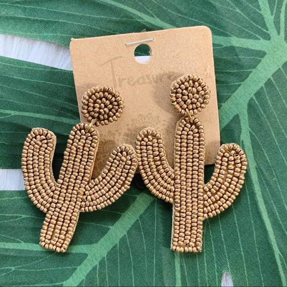 AngelBellas Jewelry - Beaded Cactus Drop Dangle Earrings